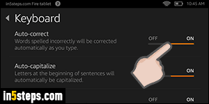 Disable auto-correct on Kindle Fire - Step 4