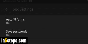 Stop Silk browser from saving passwords - Step 3