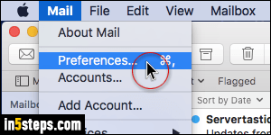 mac mail settings to delete emails off server