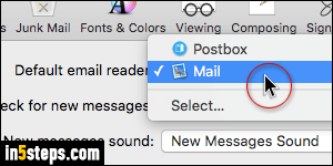 how to set default mail client mac os x