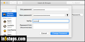 change imac password