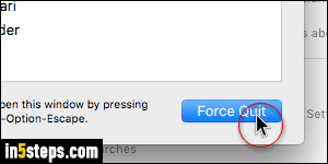 Force quit an unresponsive or frozen app in Mac OS X