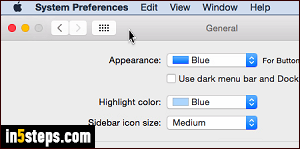 Show dark color theme in Mac OS X - Step 1