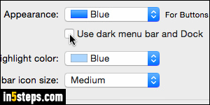 Show dark color theme in Mac OS X - Step 4