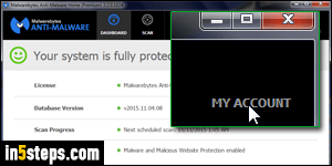 Uninstall Malwarebytes with registration - Step 2