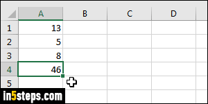 Calculate average of numbers in Excel - Step 2