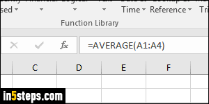 Calculate average of numbers in Excel - Step 5
