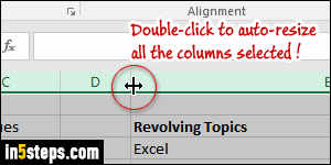 Change columns width in Excel - Step 5