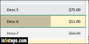 Insert column or row in Excel - Step 5