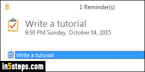 Add a reminder in Outlook - Step 1
