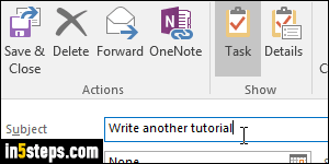 Add a reminder in Outlook - Step 3
