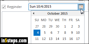 Add a reminder in Outlook - Step 4