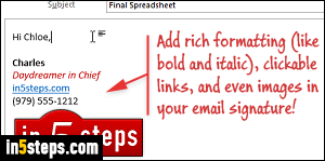 Edit or create a signature in Outlook - Step 1