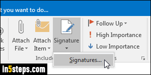 Edit or create a signature in Outlook - Step 2