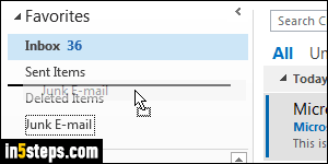 Add folder to Outlook Favorites - Step 3