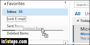Add folder to Outlook Favorites - Step 4