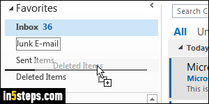 outlook 365 mail favorites folders keep disappearing