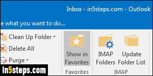 Add folder to Outlook Favorites - Step 5