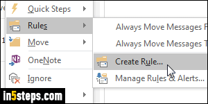 Automatically flag messages in Outlook - Step 2