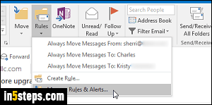 Automatically flag messages in Outlook - Step 3
