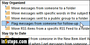 Automatically flag messages in Outlook - Step 4