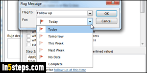 Automatically flag messages in Outlook - Step 5