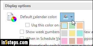 change default calendar color in outlook for mac