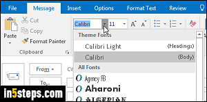 increase font size in outlook 2016