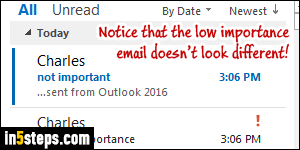 Change email importance in Outlook - Step 1