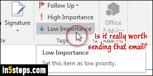 Change email importance in Outlook - Step 2