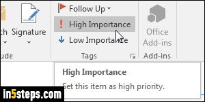Change email importance in Outlook - Step 3