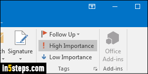 Change email importance in Outlook - Step 4