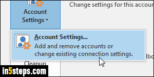 Change email password in Outlook - Step 2