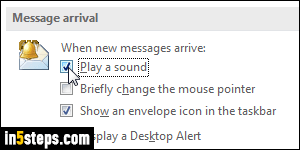 Change Outlook new email sound - Step 5