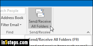 Change Outlook send/receive settings - Step 1