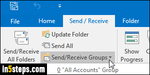 outlook send and receive settings