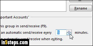 Change Outlook send/receive settings - Step 5