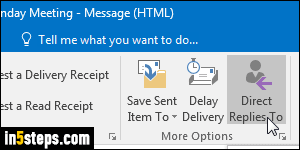 Change reply-to address in Outlook - Step 2