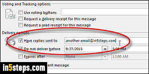 Change reply-to address in Outlook - Step 3