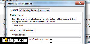 Change reply-to address in Outlook - Step 5
