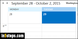 Change Outlook's start time or time zone - Step 1