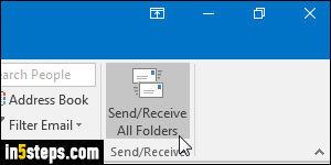 Check for new mail in Outlook - Step 2
