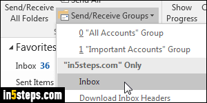 Check for new mail in Outlook - Step 3