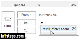 Create new Outlook contact - Step 1