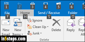 Customize quick access toolbar in Outlook - Step 6