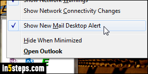 Disable Outlook new mail popup - Step 2