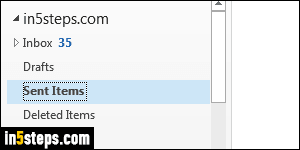 Stop saving sent emails in Outlook - Step 1