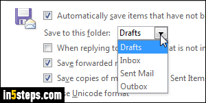 Stop saving sent emails in Outlook - Step 5