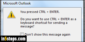 Enable/disable Ctrl Enter in Outlook - Step 1