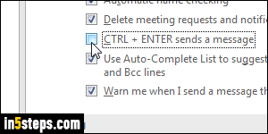 Enable/disable Ctrl Enter in Outlook - Step 4